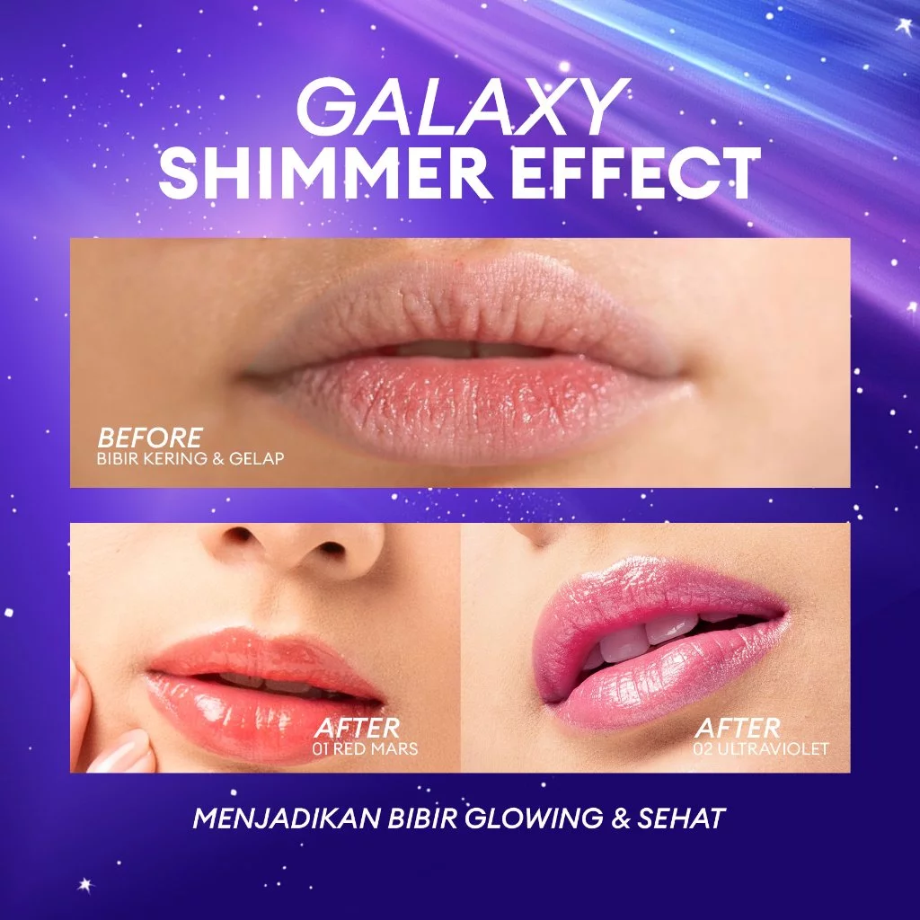 Lip galaxy Animate Red Mars warna merah glossy dan lembap